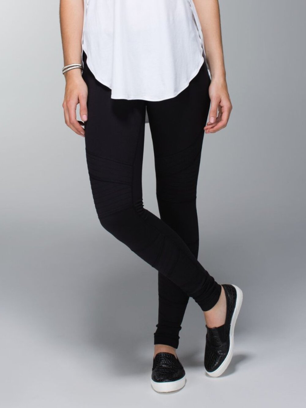 LULULEMON Rocket Tight Leggings Moto-Inspired Black Women's Size 10